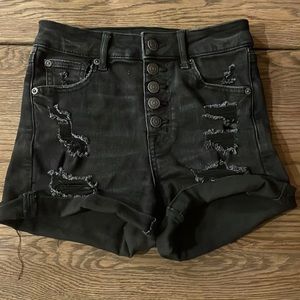 black high waisted American Eagle Jean Shorts, Super Stretchy and Comfortable